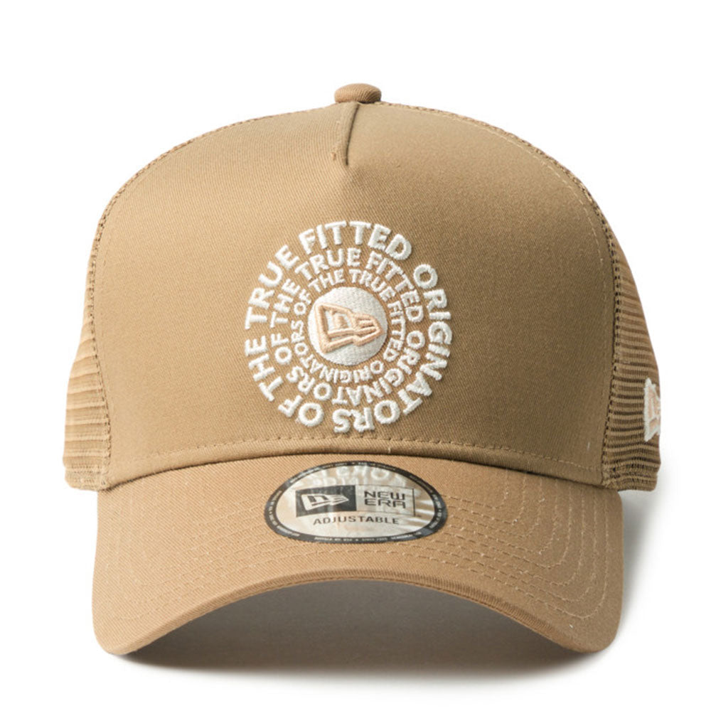 Circle Originators of the True Fitted White Khaki 9FORTY A-Frame Trucker Cap