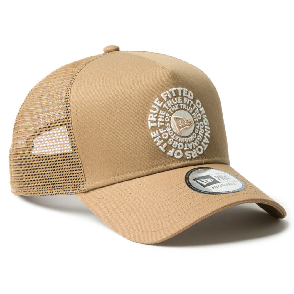 Circle Originators of the True Fitted White Khaki 9FORTY A-Frame Trucker Cap