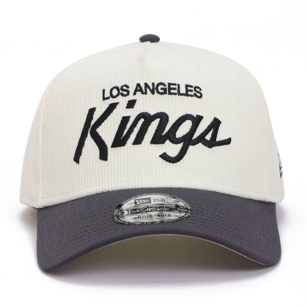 New Era Los Angeles Kings Summer Corduroy Chrome Gray 9FORTY A-Frame Snapback Cap