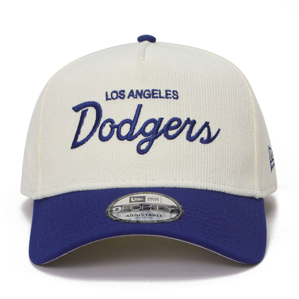 New Era Los Angeles Dodgers Summer Corduroy Chrome White Royal Blue 9FORTY A-Frame Snapback Cap