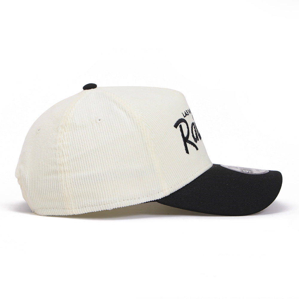 New Era Las Vegas Raiders Summer Corduroy Chrome Black 9FORTY A-Frame Snapback Cap
