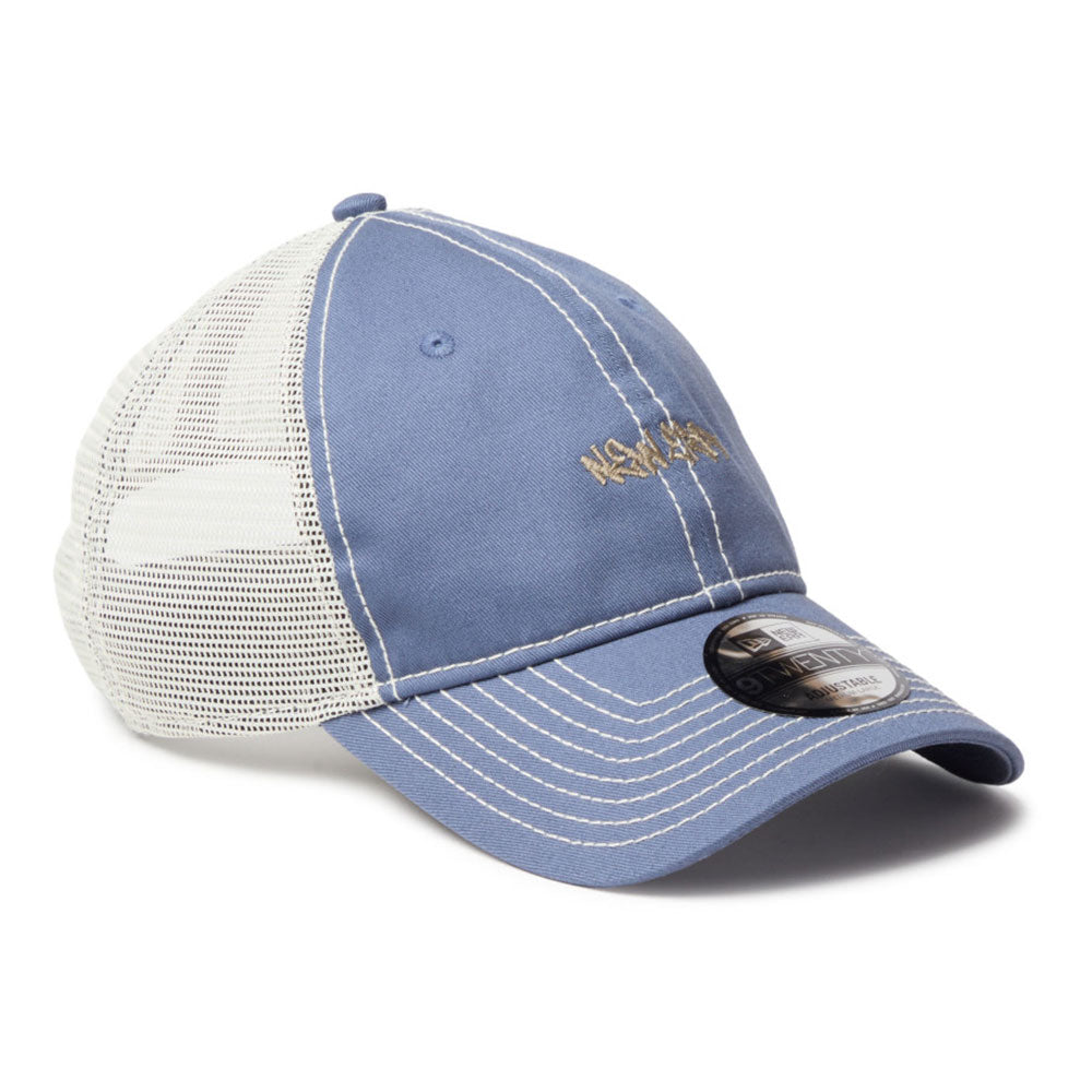 New Era Tagging Mini Logo Blue 9TWENTY Trucker Adjustable Cap