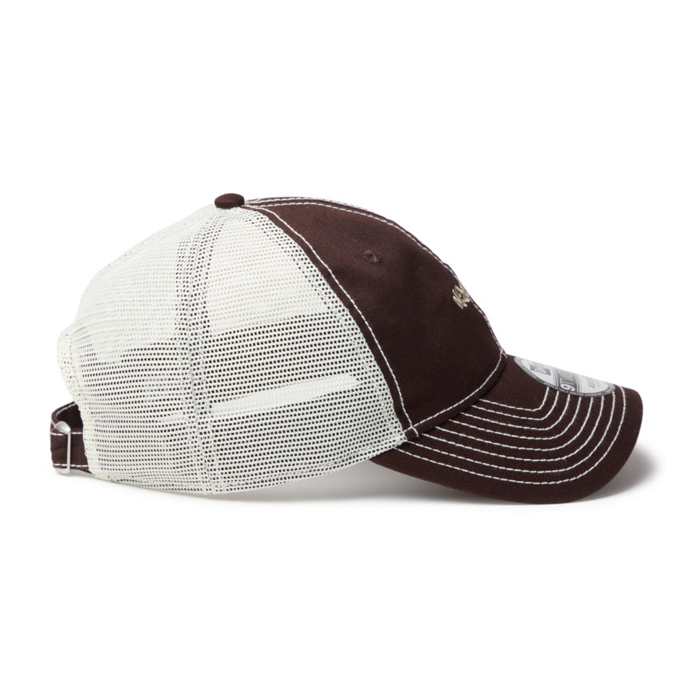New Era Tagging Mini Logo Brown 9TWENTY Trucker Adjustable Cap
