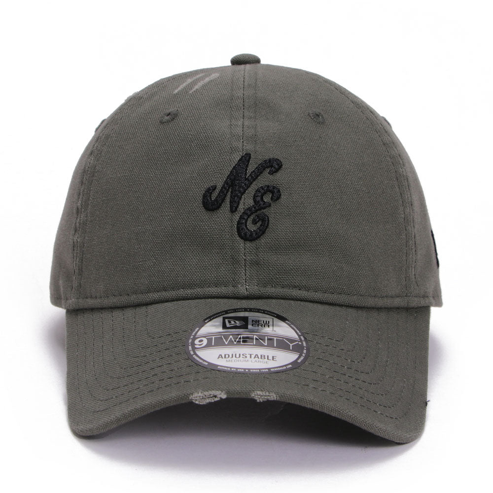 New Era NE Script Damaged Duck Dark Green 9TWENTY Adjustable Cap