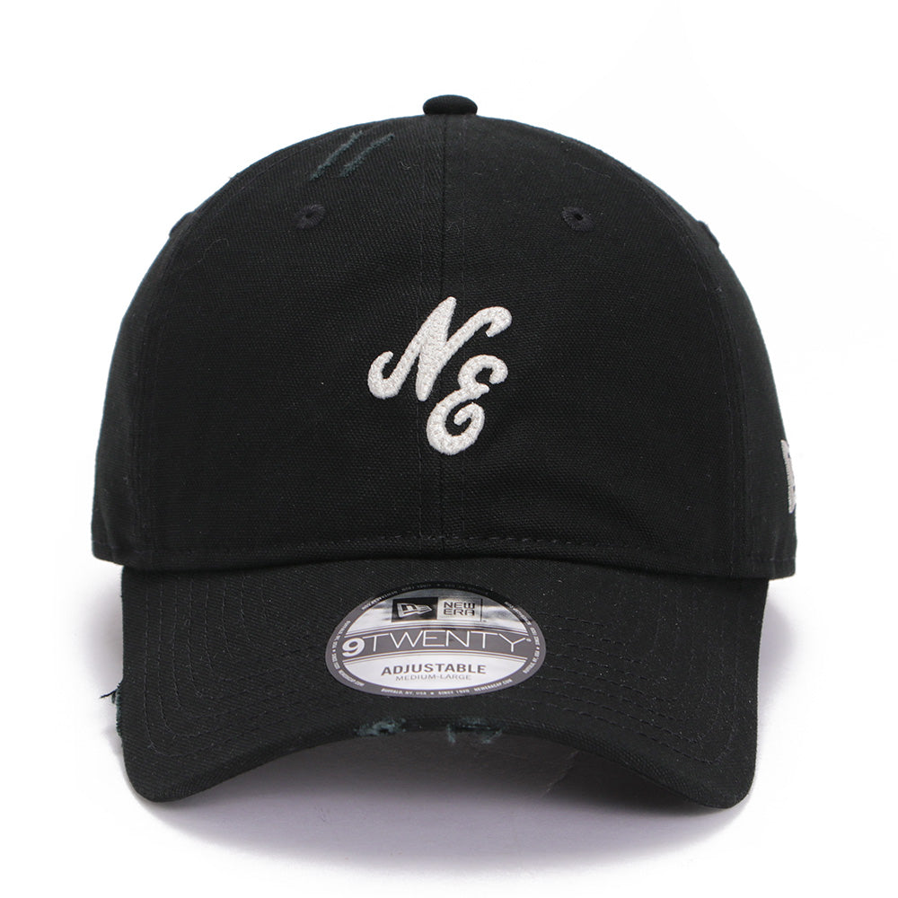 New Era NE Script Damaged Duck Black 9TWENTY Adjustable Cap