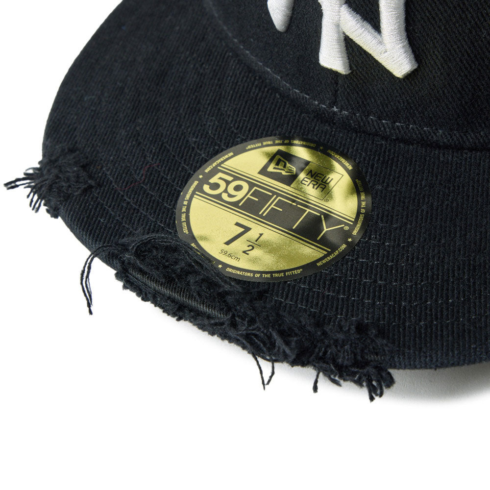 New Era New York Yankees Damaged Twill Black 59FIFTY Fitted Cap