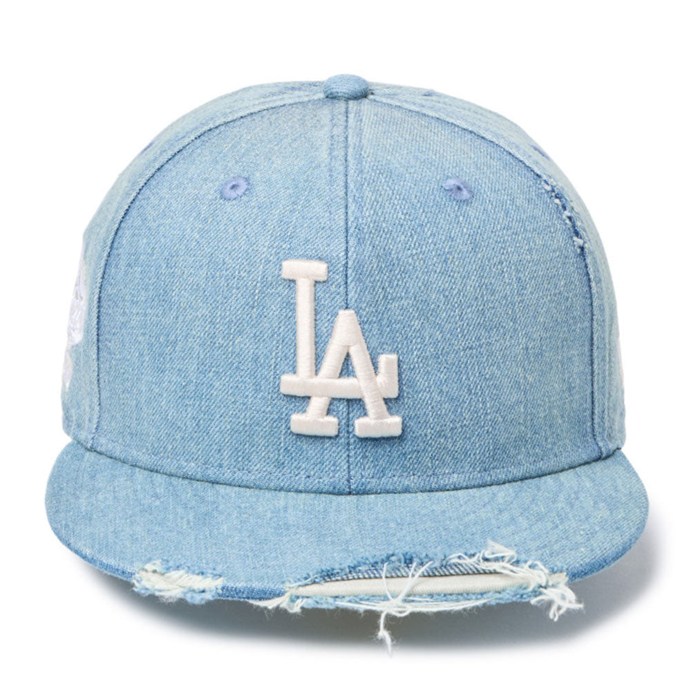 New Era Los Angeles Dodgers Damaged Washed Denim 59FIFTY Fitted Cap