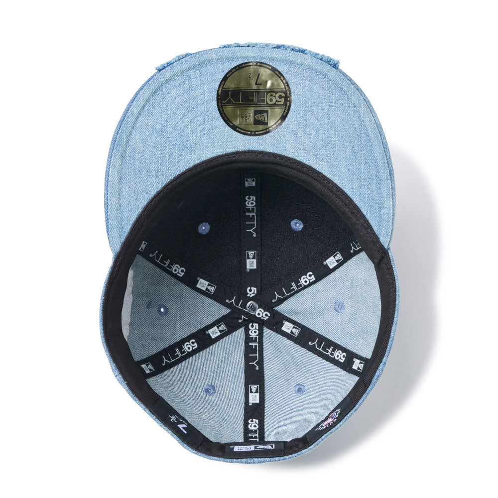 New Era Los Angeles Dodgers Damaged Washed Denim 59FIFTY Fitted Cap