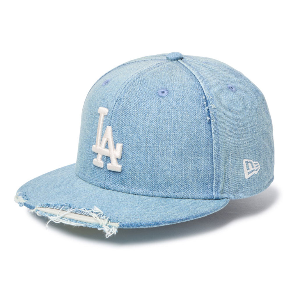 New Era Los Angeles Dodgers Damaged Washed Denim 59FIFTY Fitted Cap
