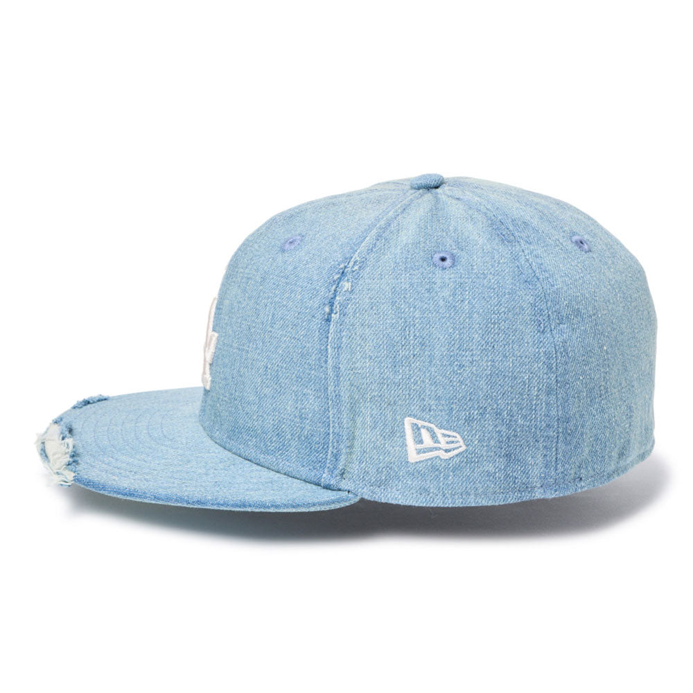New Era Los Angeles Dodgers Damaged Washed Denim 59FIFTY Fitted Cap
