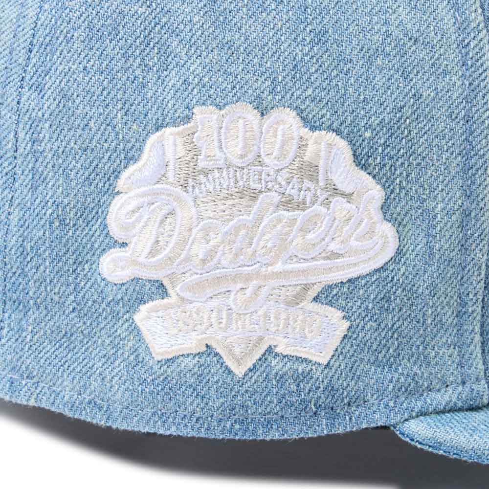 New Era Los Angeles Dodgers Damaged Washed Denim 59FIFTY Fitted Cap