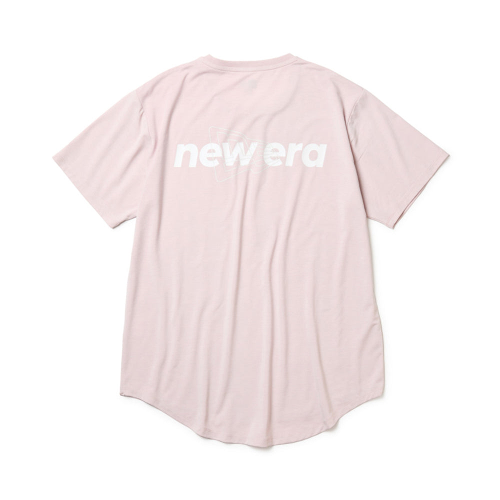 New Era Wordmark Pink Women Performance Long Length Short Sleeve T-Shirt