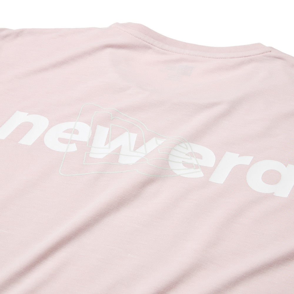 New Era Wordmark Pink Women Performance Long Length Short Sleeve T-Shirt