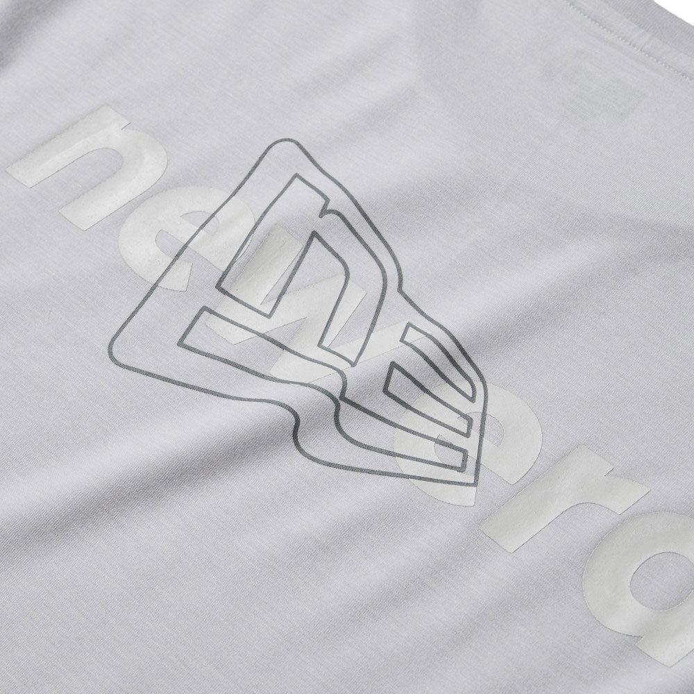 New Era Wordmark Grey Women Performance Long Length Short Sleeve T-Shirt