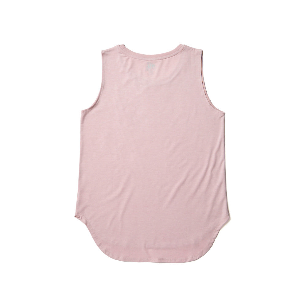 New Era Wordmark Pink Women Performance Round Hem Tank Top