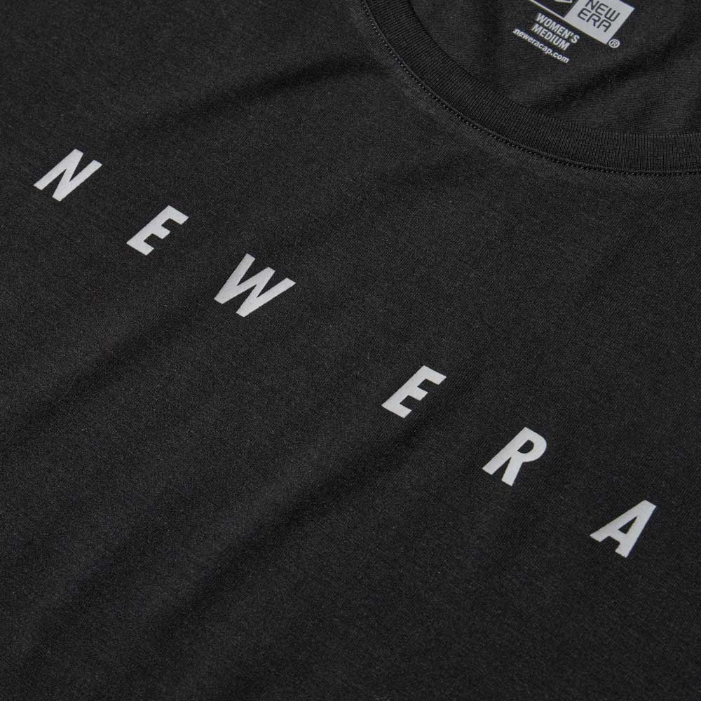 New Era Wordmark Black Women Performance Round Hem Tank Top