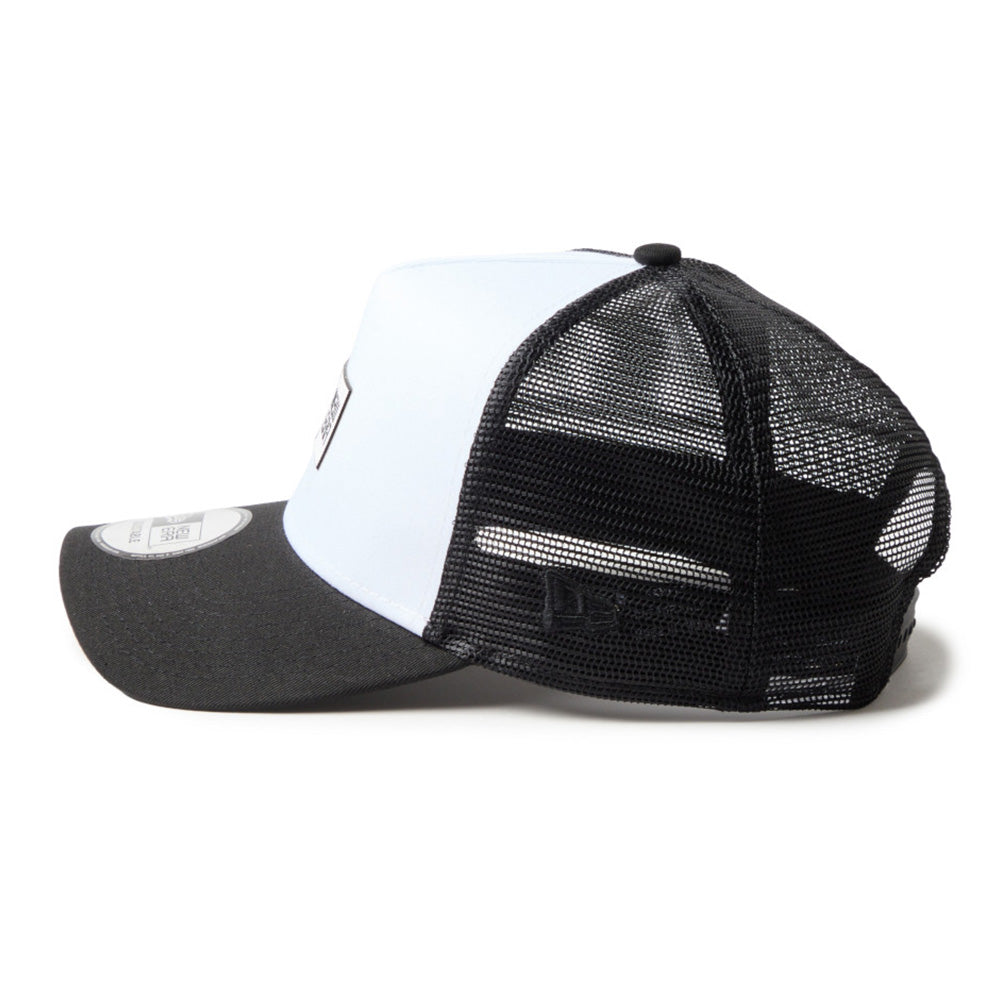 New Era TPU Box Logo White Black 9FORTY A-Frame Trucker Cap