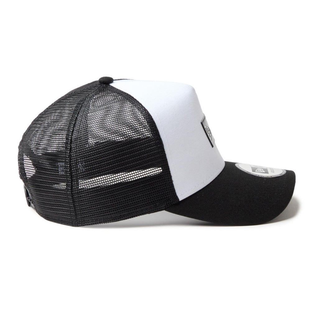 New Era TPU Box Logo White Black 9FORTY A-Frame Trucker Cap