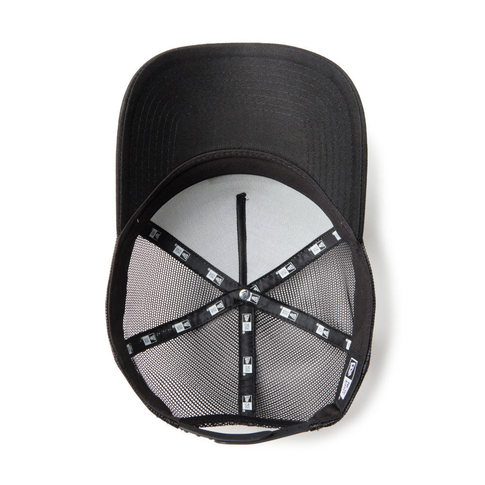 New Era TPU Box Logo White Black 9FORTY A-Frame Trucker Cap