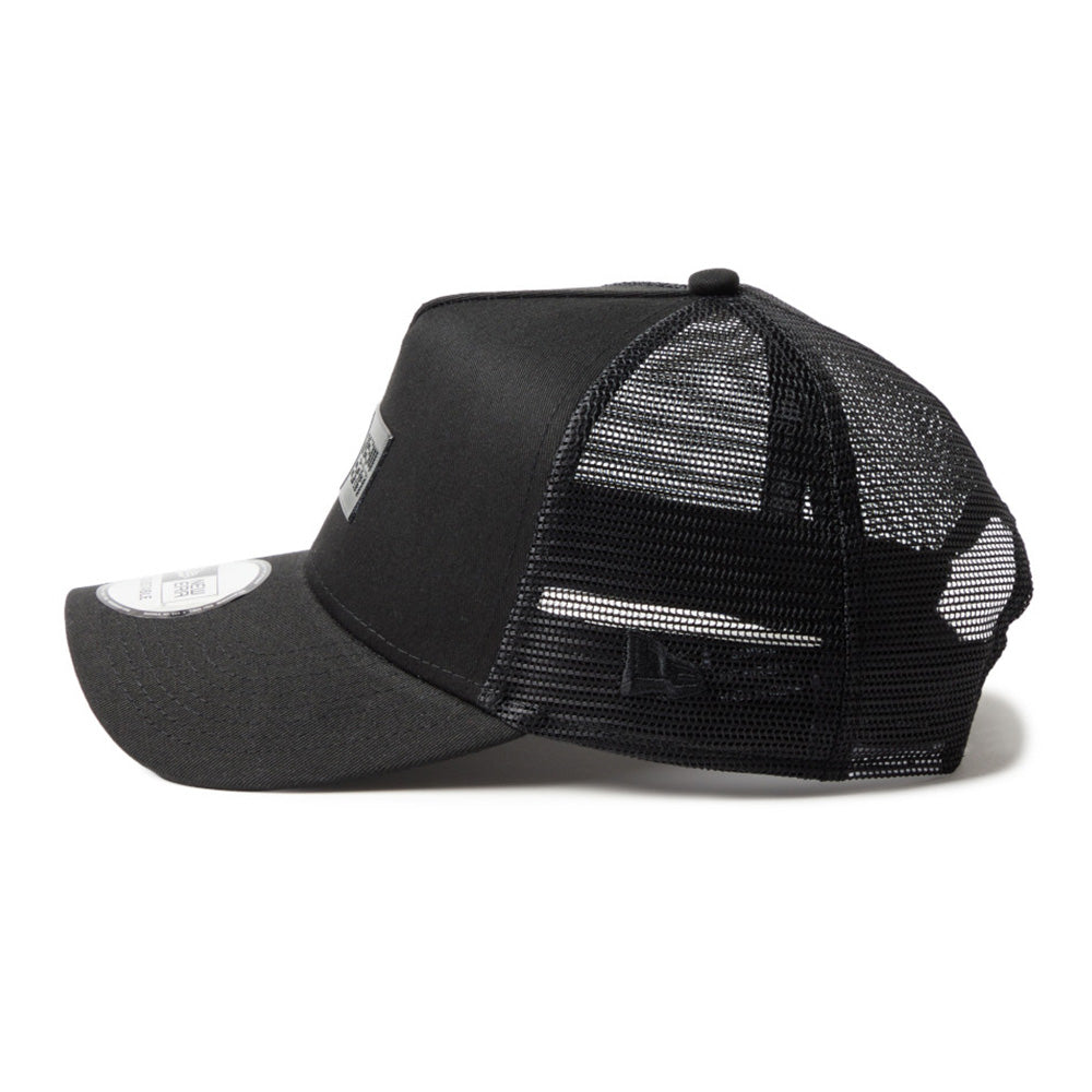 New Era TPU Box Logo Tonal Black 9FORTY A-Frame Trucker Cap