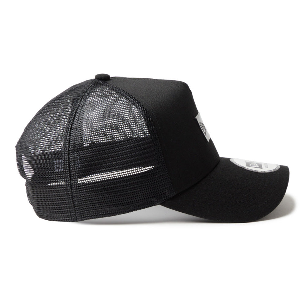 New Era TPU Box Logo Tonal Black 9FORTY A-Frame Trucker Cap