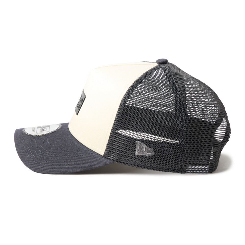 New Era TPU Box Logo Cream Grey 9FORTY A-Frame Trucker Cap