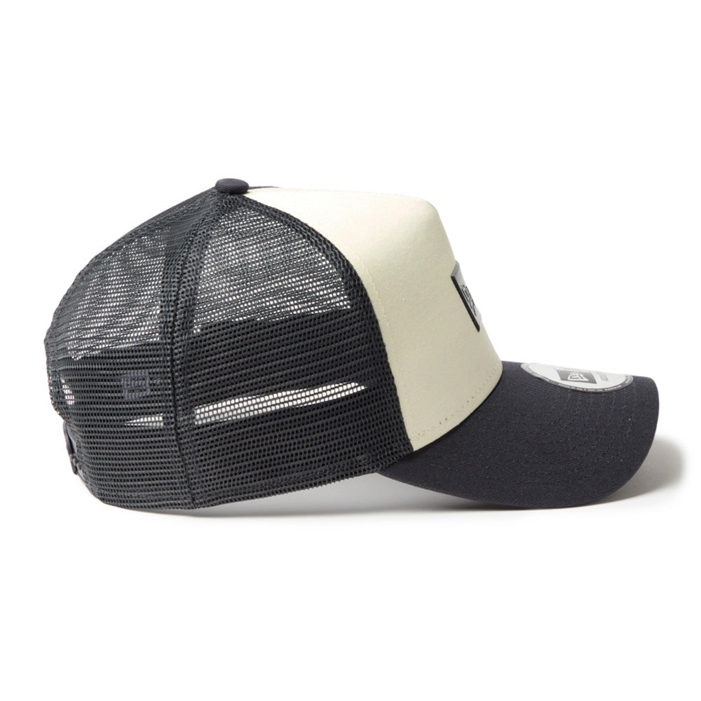 New Era TPU Box Logo Cream Grey 9FORTY A-Frame Trucker Cap