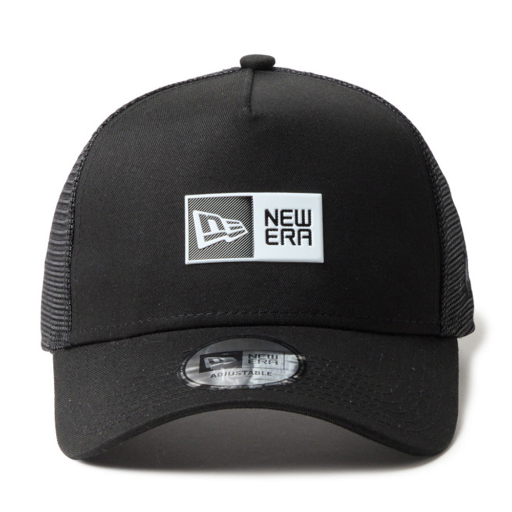 New Era TPU Box Logo Black 9FORTY A-Frame Trucker Cap