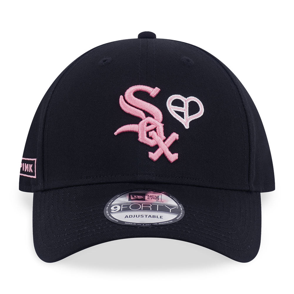 New Era x BLACKPINK Chicago White Sox Black 9FORTY Adjustable Cap