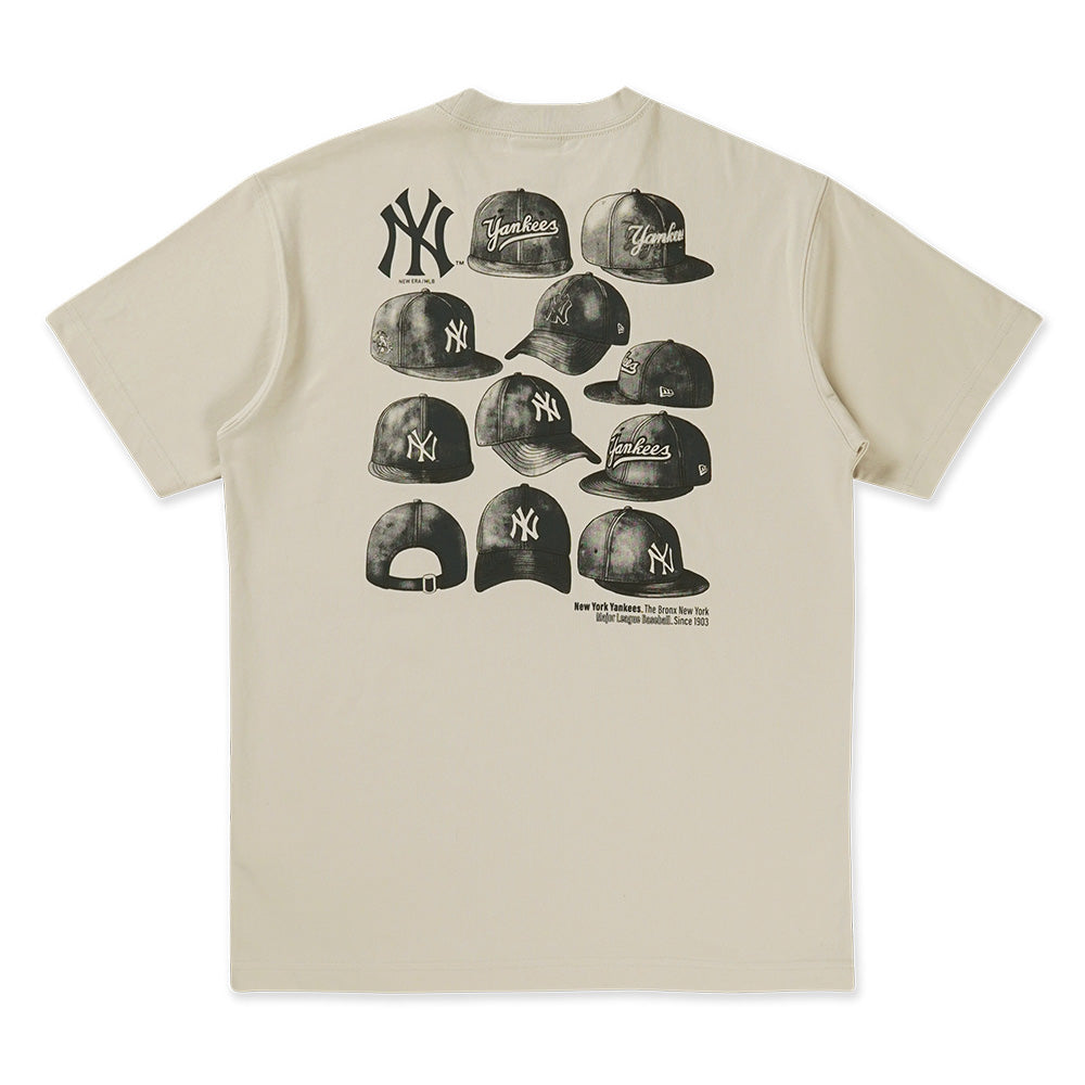 New Era New York Yankees Cap Graphic Vintage Stone COOLERA Short Sleeve T-Shirt