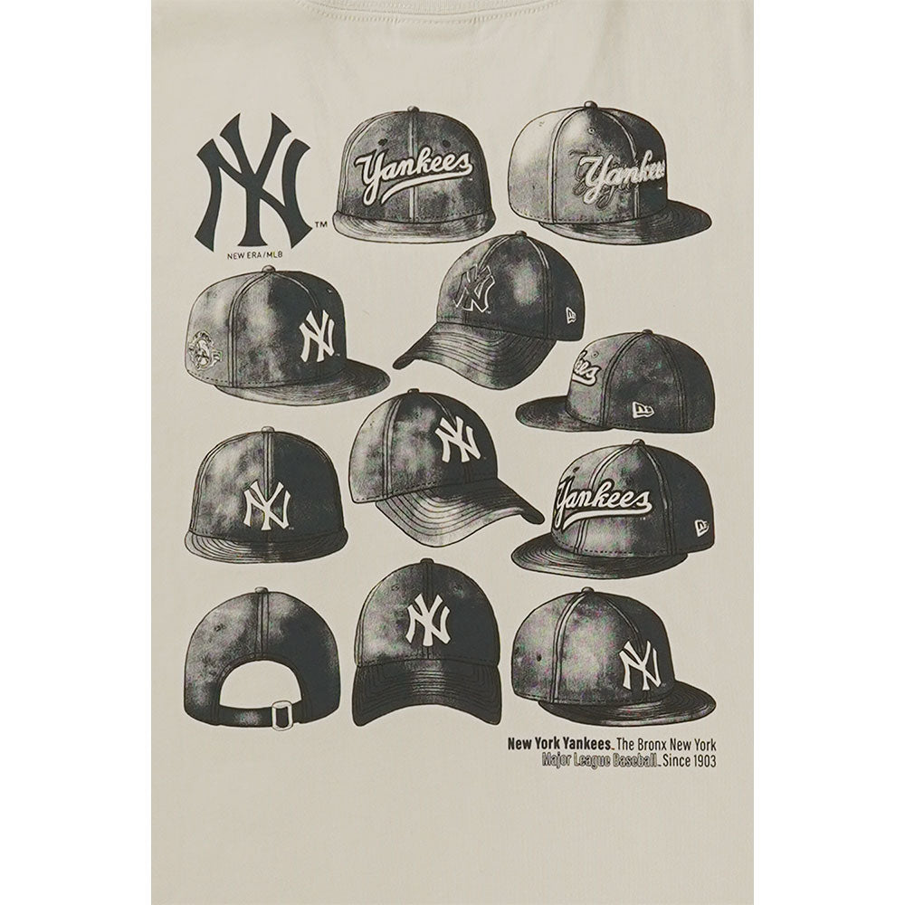 New Era New York Yankees Cap Graphic Vintage Stone COOLERA Short Sleeve T-Shirt
