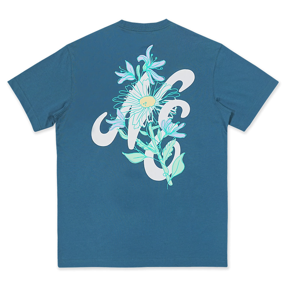 New Era NE Script Assorted Graphic Cadet Blue Short Sleeve T-Shirt