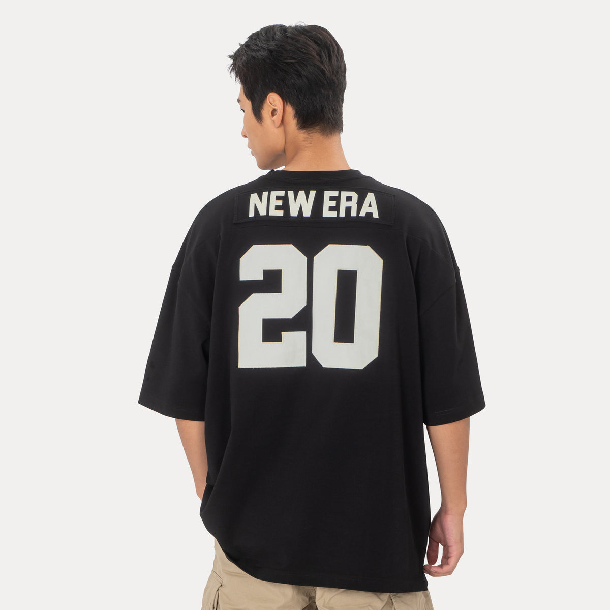 New Era Wordmark NE Fan Fam Black Short Sleeve Jersey
