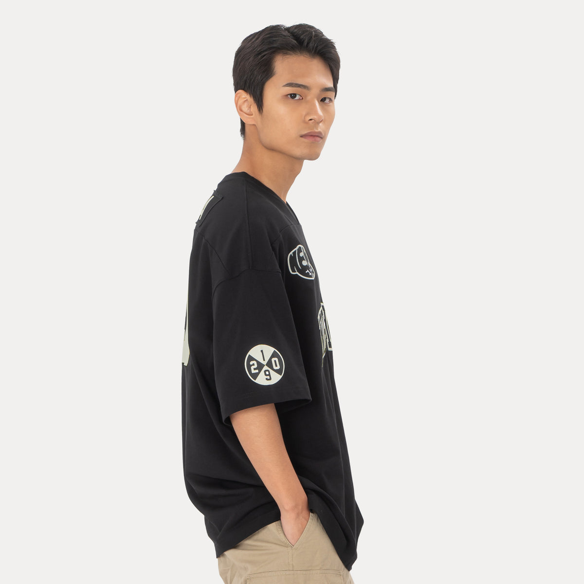 New Era Wordmark NE Fan Fam Black Short Sleeve Jersey