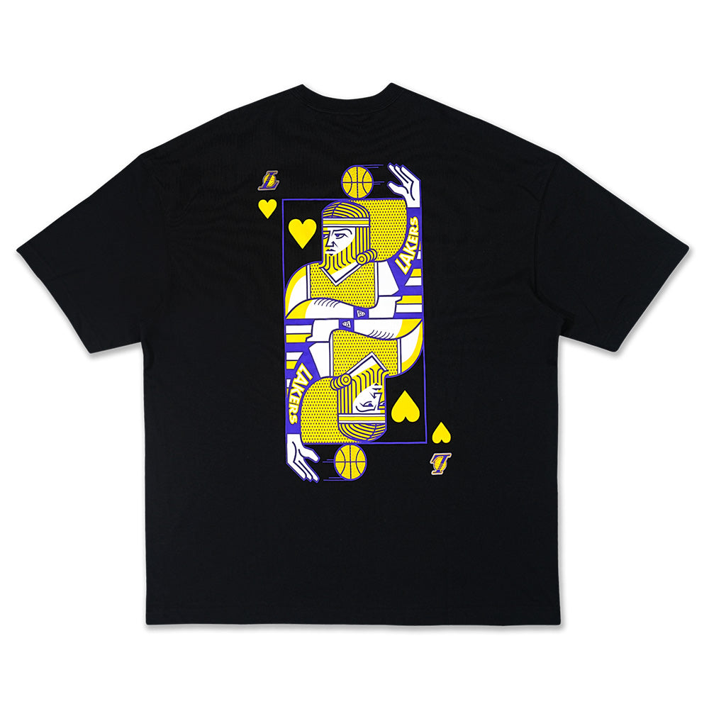 New Era Los Angeles Lakers Playing Cards Black Oversized COOLERA Short Sleeve T-Shirt