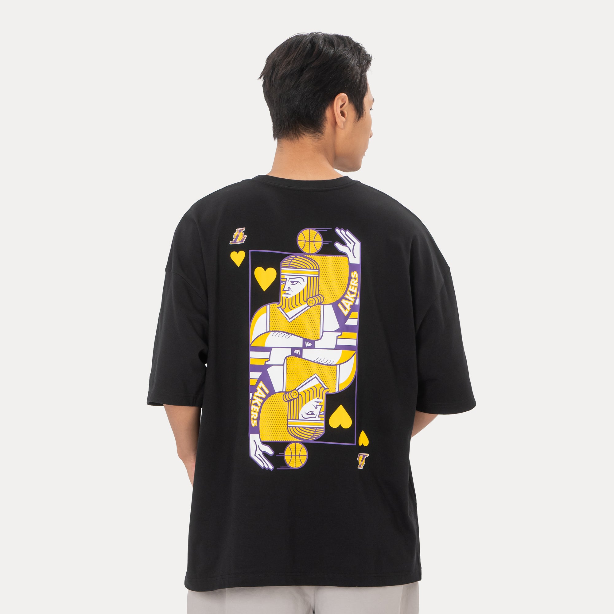 New Era Los Angeles Lakers Playing Cards Black Oversized COOLERA Short Sleeve T-Shirt