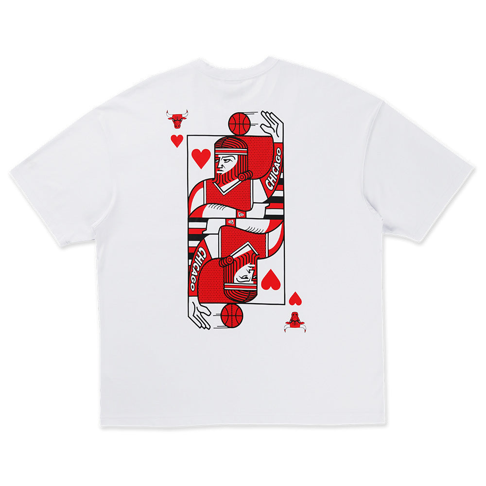 New Era Chicago Bulls Playing Cards White Oversized COOLERA Short Sleeve T-Shirt