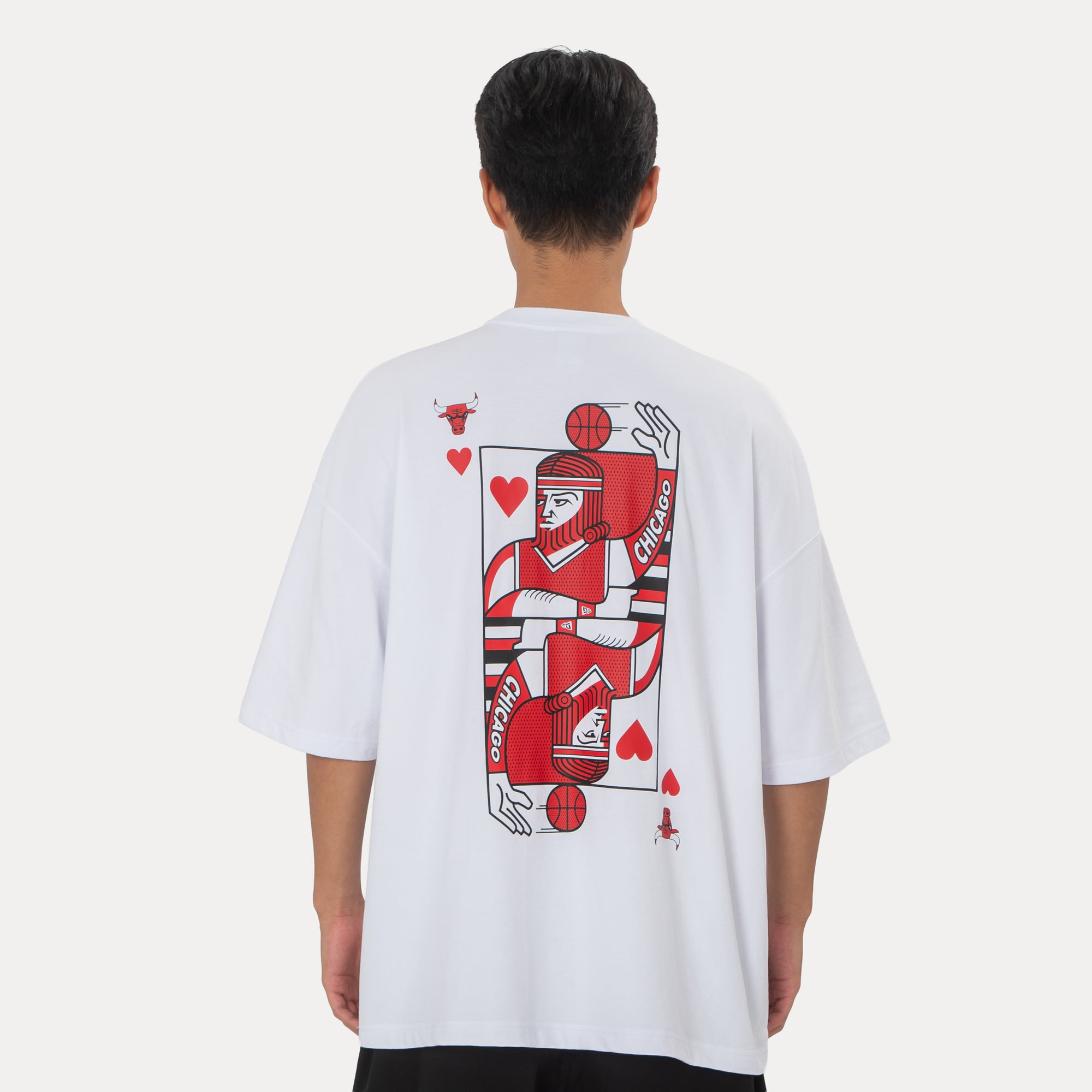 New Era Chicago Bulls Playing Cards White Oversized COOLERA Short Sleeve T-Shirt