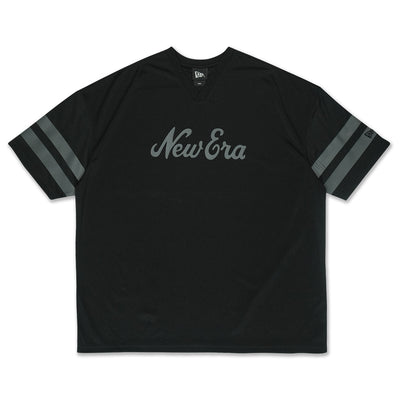 New Era Script Logo Black Oversized Short Sleeve Jersey