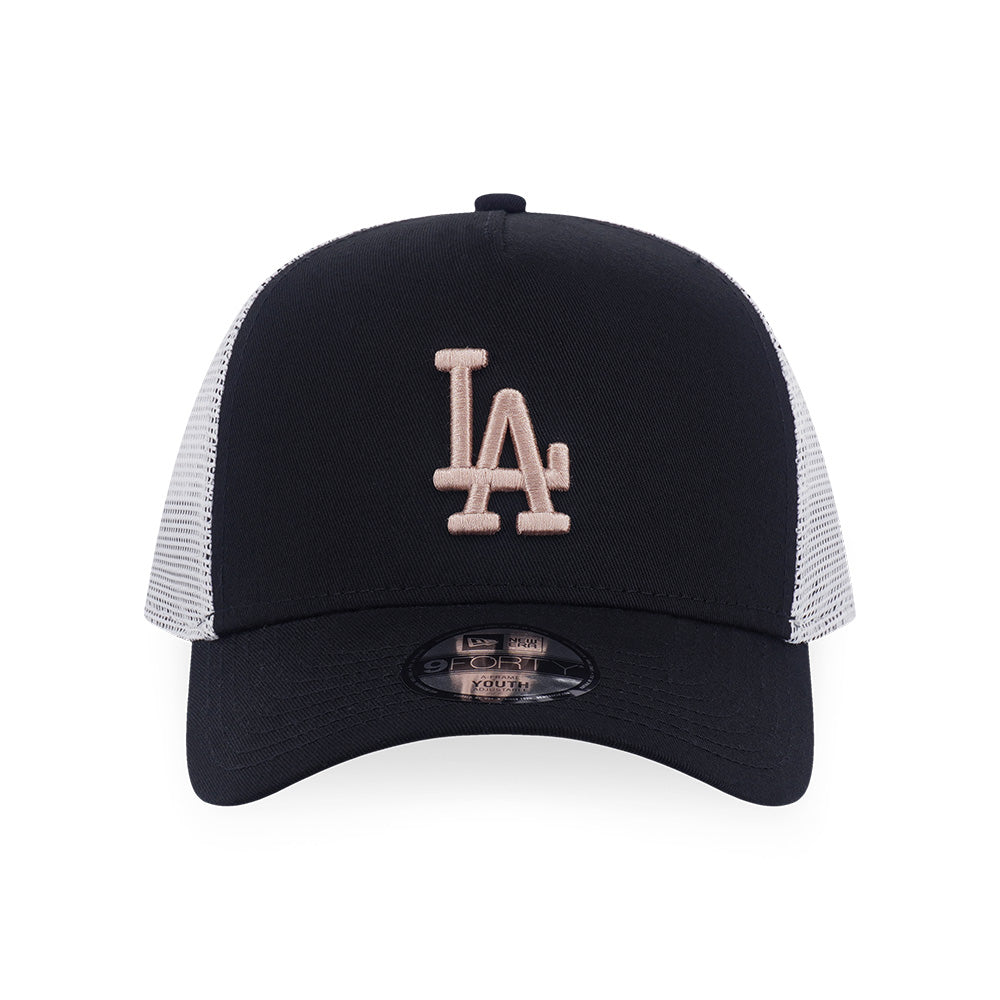 New Era Los Angeles Dodgers Tri Color Era FW26 Black Youth 9FORTY A-Frame Adjustable Cap