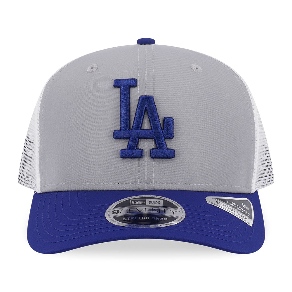 New Era Los Angeles Dodgers FW26 Two Tone Grey Dark Royal 9SEVENTY Stretch Snapback Trucker Cap