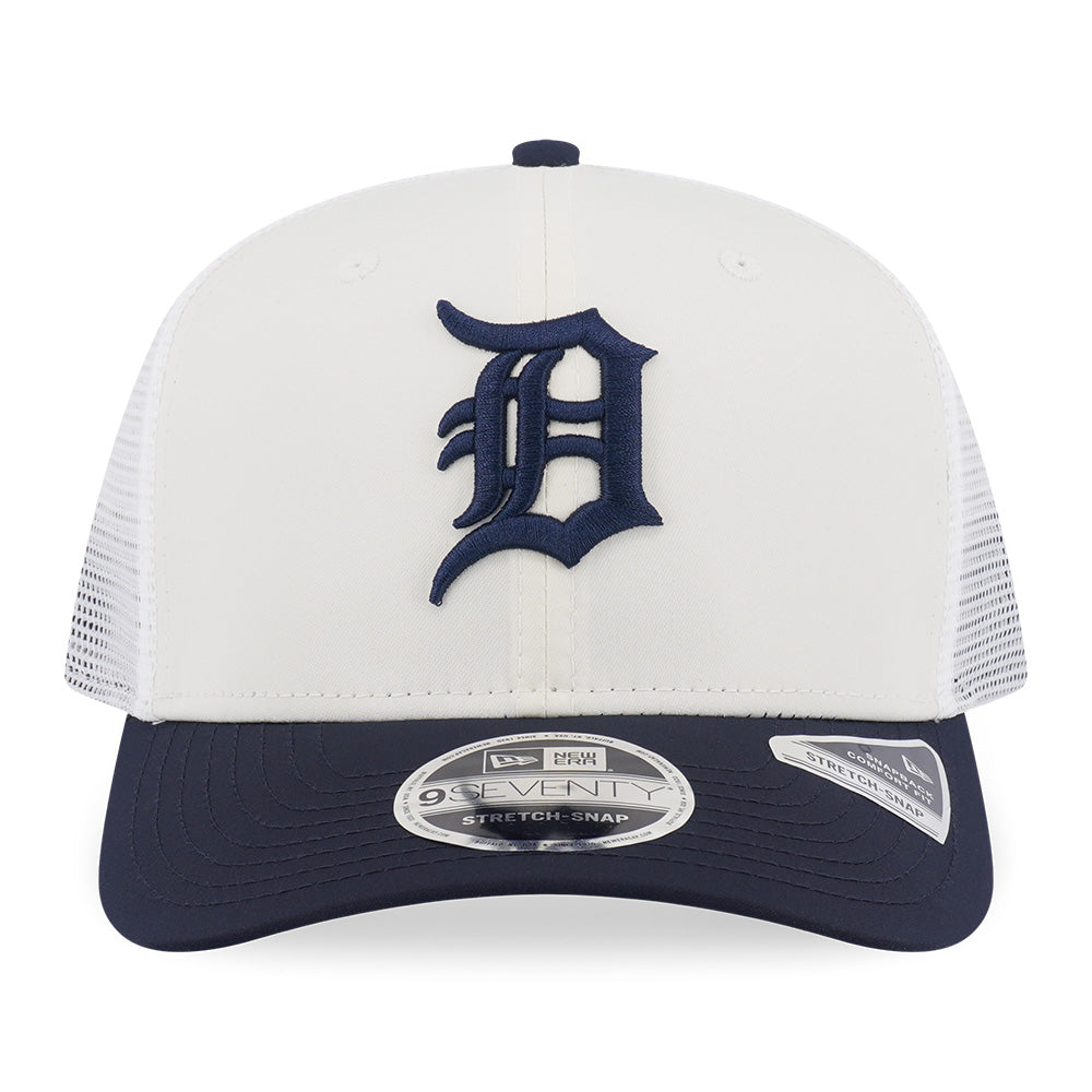 New Era Detroit Tigers FW26 Two Tone White Navy 9SEVENTY Stretch Snapback Trucker Cap
