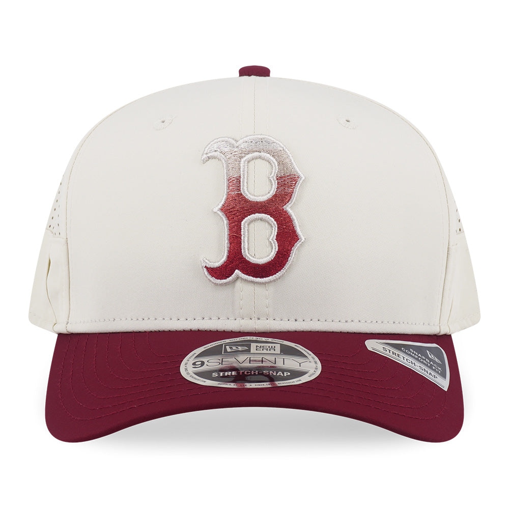 New Era Boston Red Sox Gradient FW26 Chrome White Cardinal Red 9SEVENTY Stretch Snapback Cap