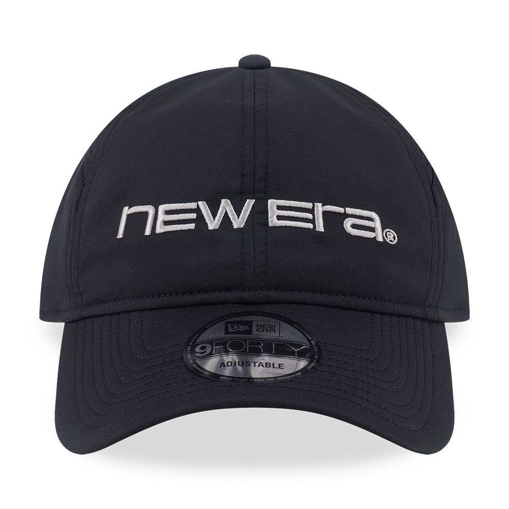 New Era Wordmark Logo Runner Era Black 9FORTY Unstructured Adjustable Cap
