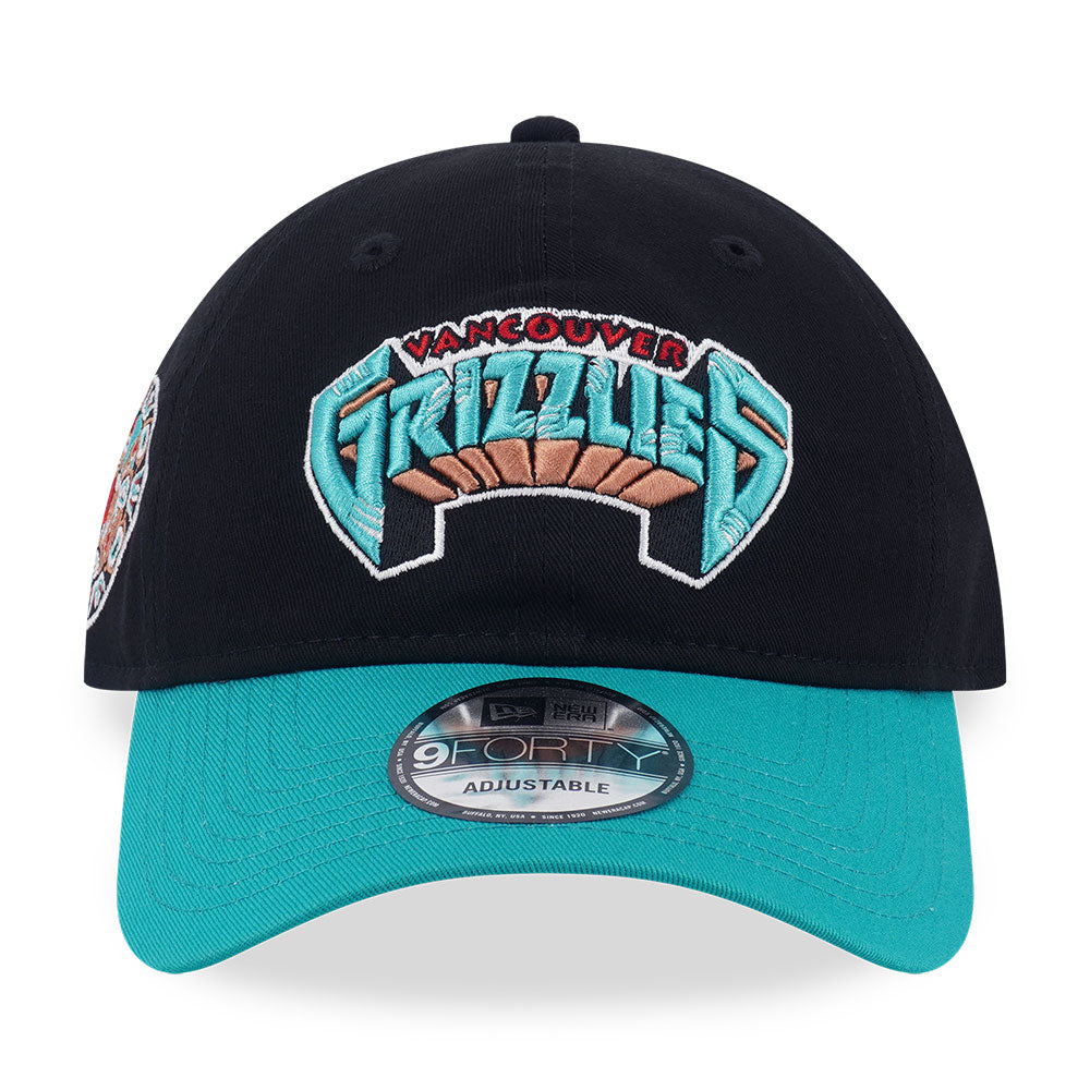 New Era Vancouver Grizzlies Hardwood Classics 2026 Black Teal 9FORTY Unstructured Adjustable Cap
