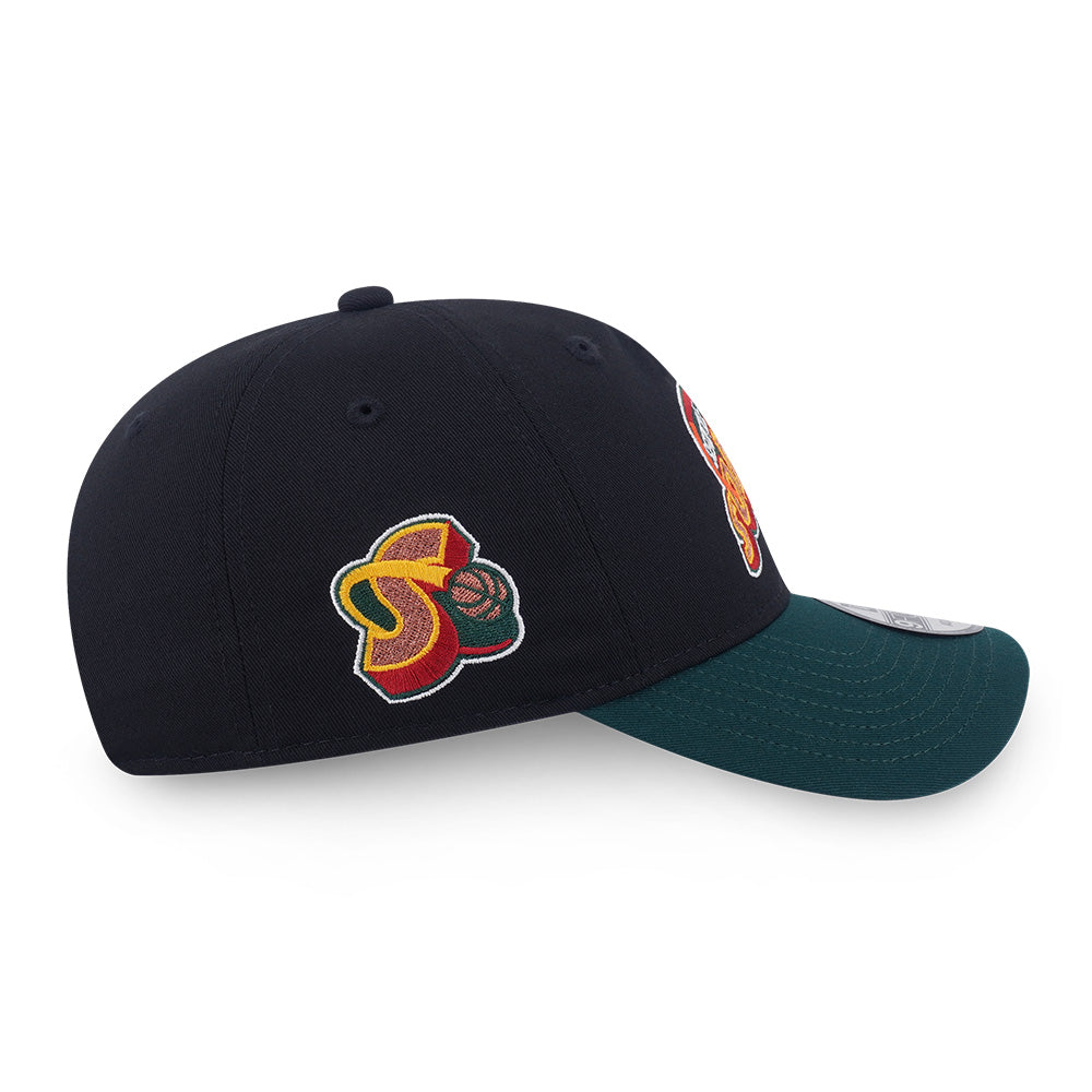 New Era Seattle Supersonics Hardwood Classics 2026 Black Dark Green 9FORTY Unstructured Adjustable Cap