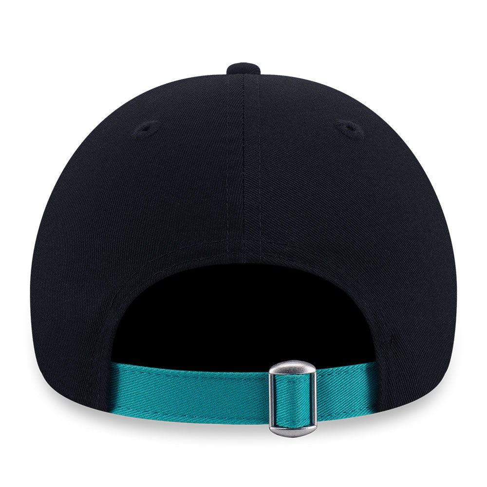 New Era Charlotte Hornets Hardwood Classics 2026 Black Teal 9FORTY Unstructured Adjustable Cap