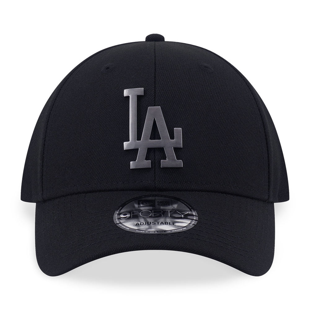 New Era Los Angeles Dodgers Nickel Metal Badge FW26 Black 9FORTY Adjustable Cap