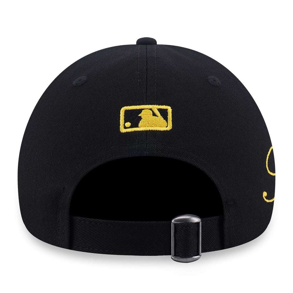 New Era San Diego Padres Cross Panels Script Black 9FORTY Adjustable Cap