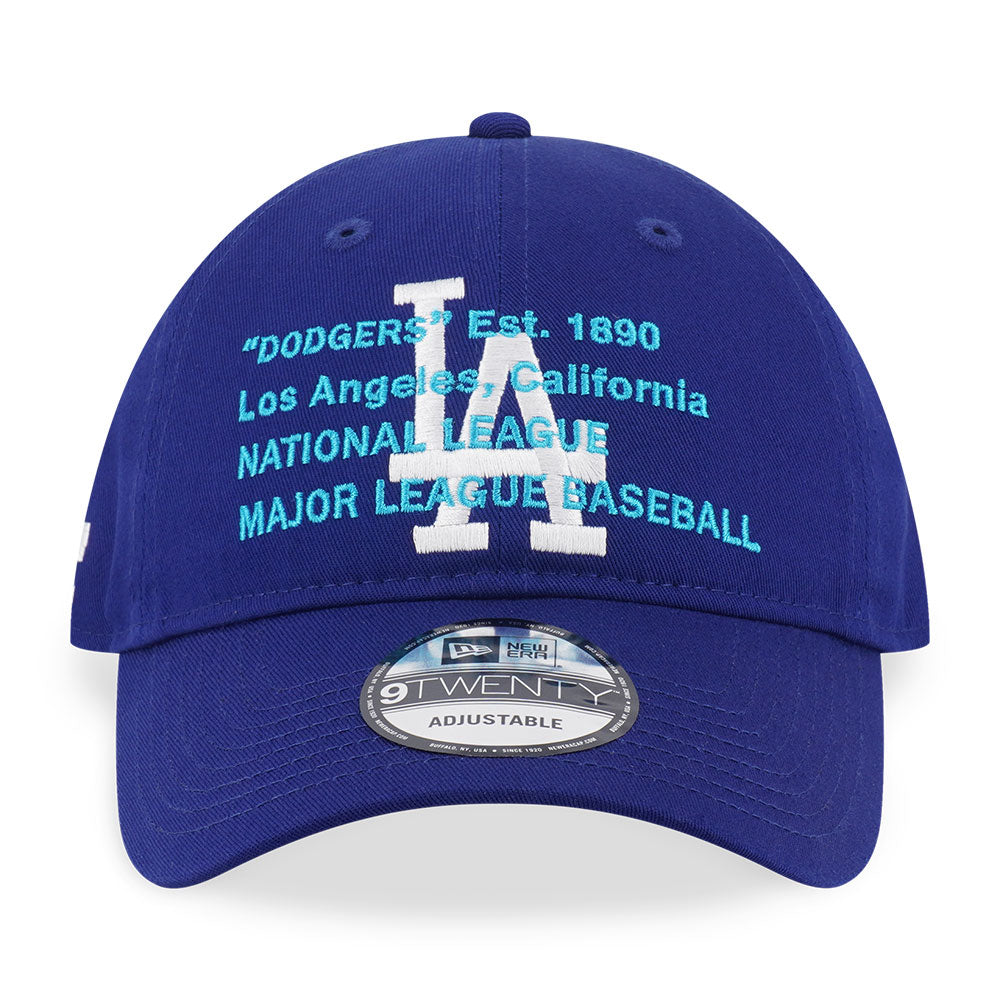 New Era Los Angeles Dodgers Layered Script Dark Royal 9TWENTY Adjustable Cap